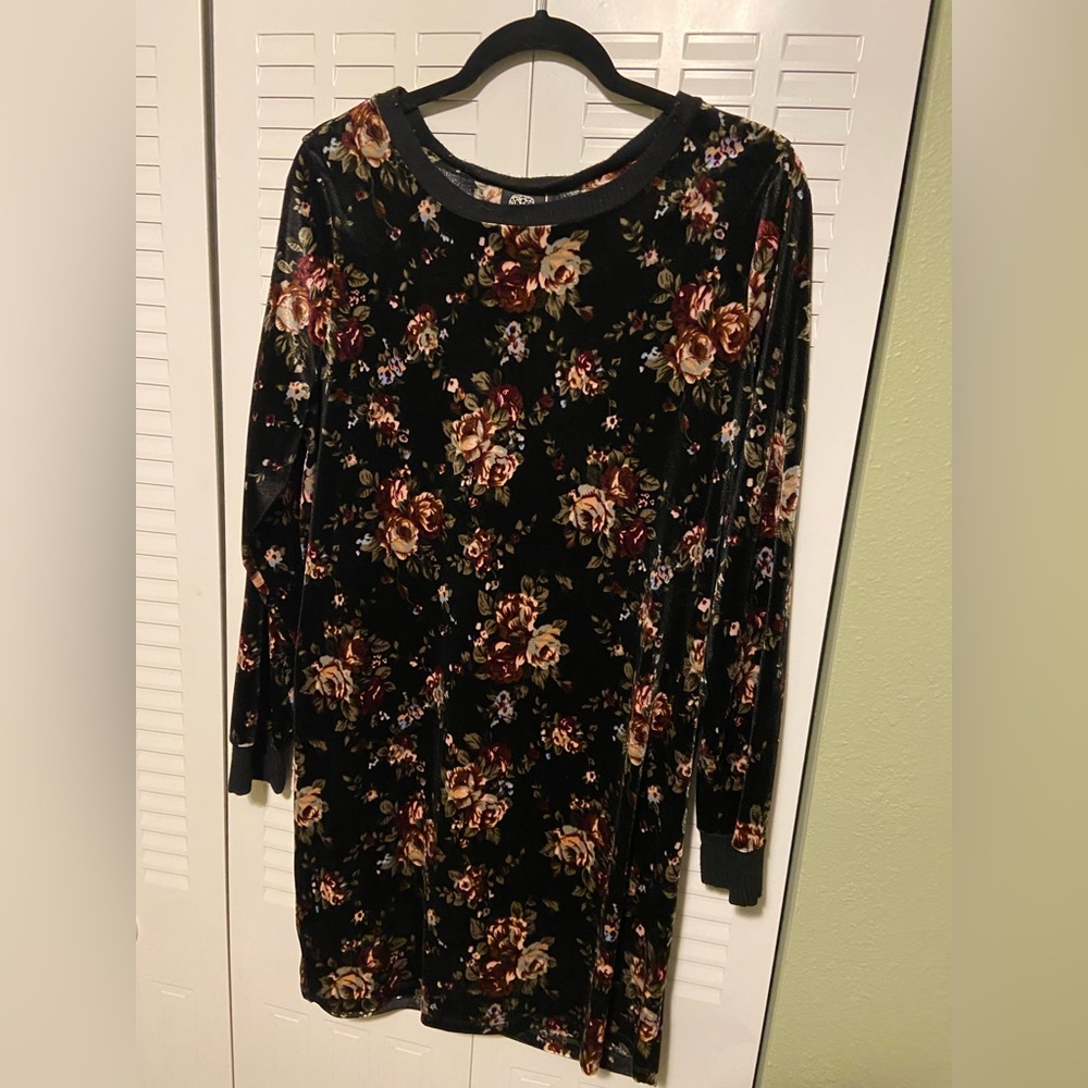 Floral Velvet Dress - image 1